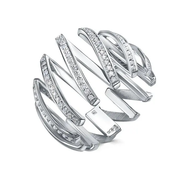 Кольцо декоративное из белого золота