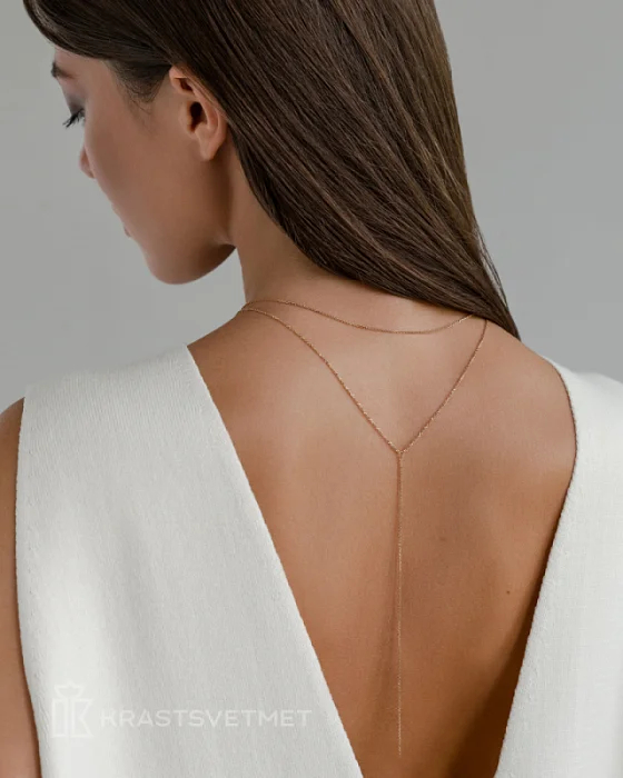 Цепь колье из красного золота