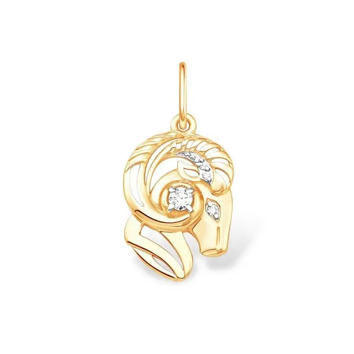 Подвеска знак зодиака из красного золота