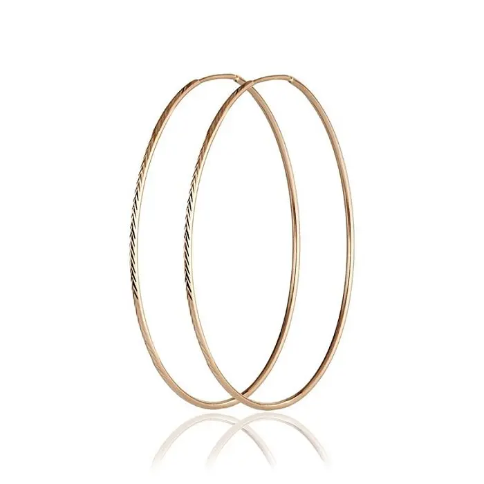 Серьги конго из красного золота без вставок