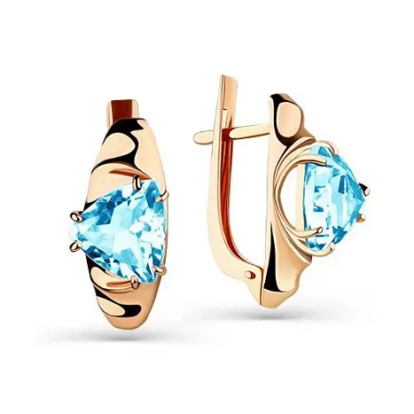 Серьги с английским замком из красного золота
