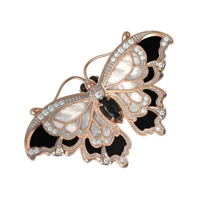 Кольцо декоративное из красного золота