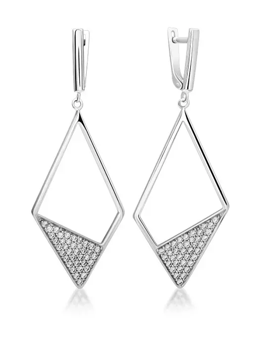 Серьги подвесные из серебра