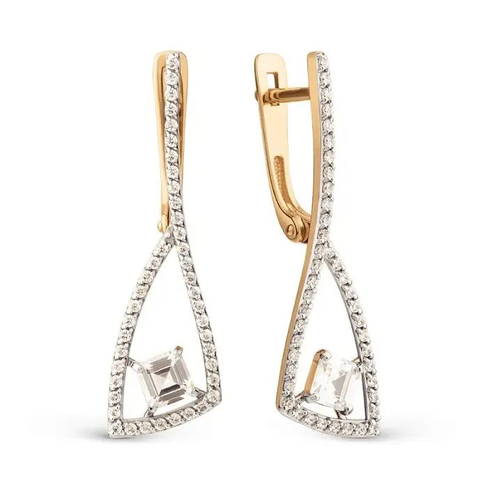 Серьги с английским замком из красного золота