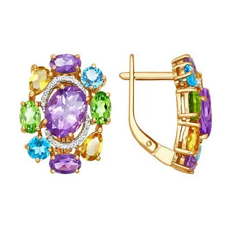 Серьги с английским замком из красного золота