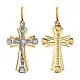 Подвеска крест из комбинированного золота
