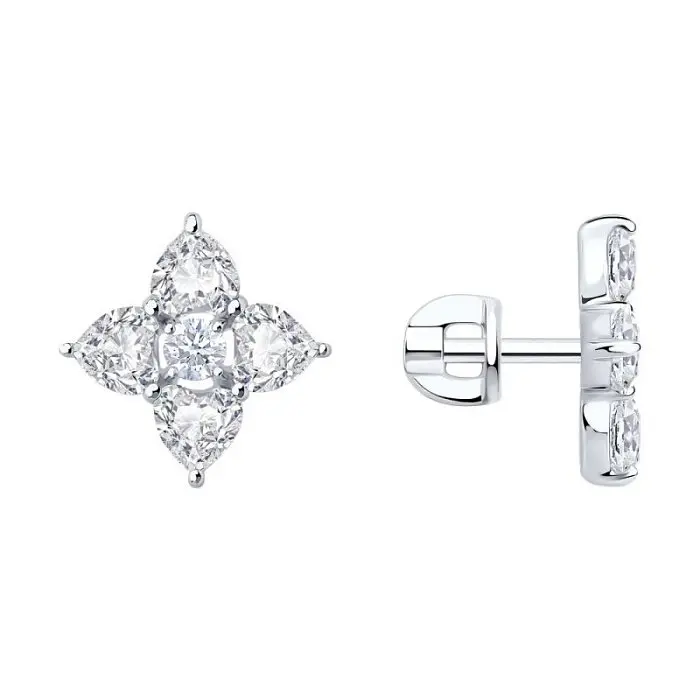 Серьги пуссеты из серебра