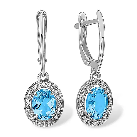Серьги подвесные из серебра
