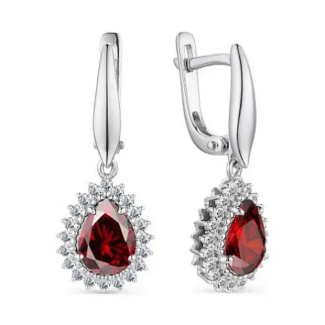 Серьги подвесные из серебра