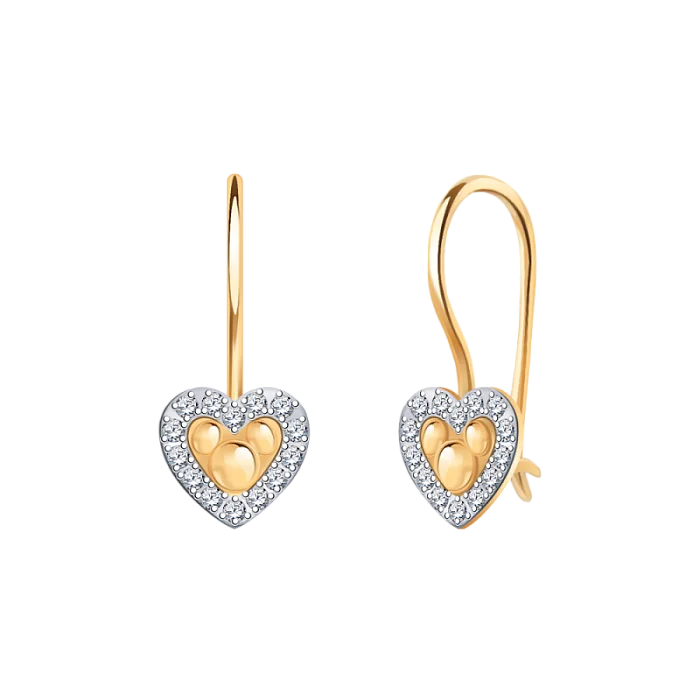 Серьги детские из красного золота