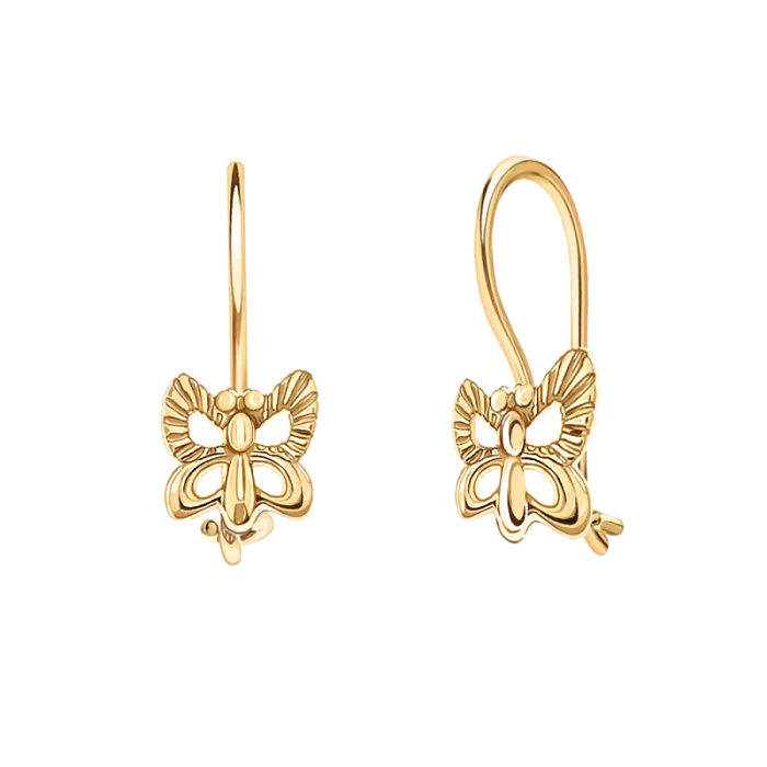 Серьги детские из красного золота