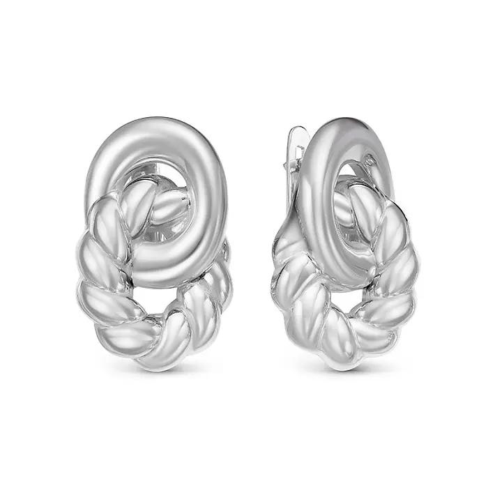 Серьги с английским замком из серебра