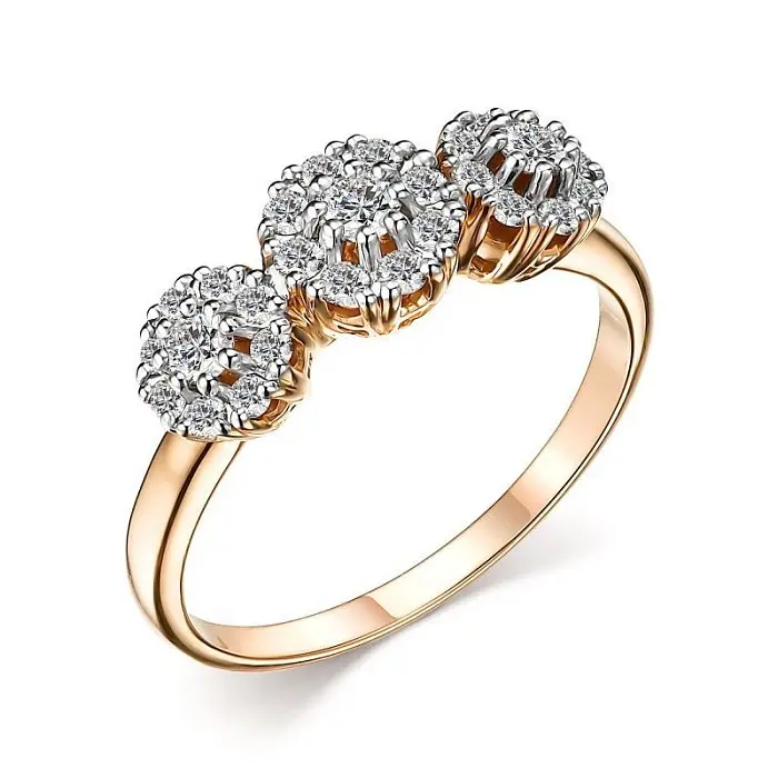 Кольцо декоративное из комбинированного золота