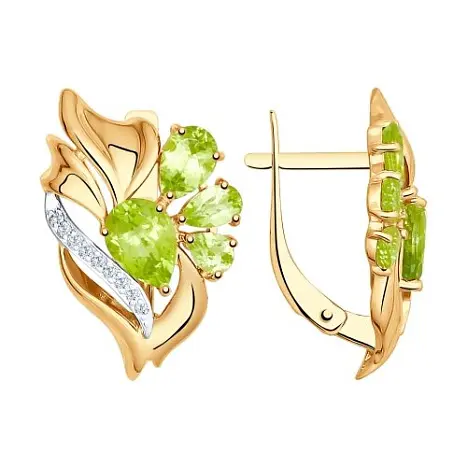 Серьги с английским замком из красного золота
