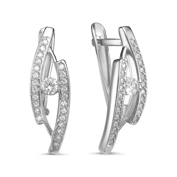 Серьги с английским замком из серебра