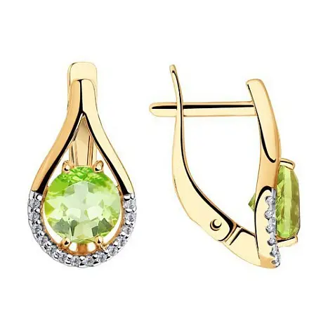 Серьги с английским замком из красного золота