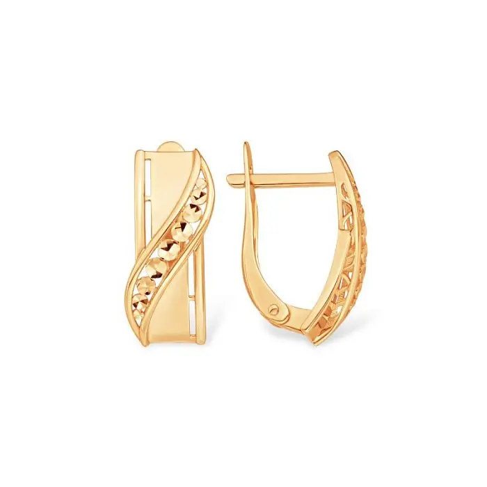 Серьги с английским замком из красного золота