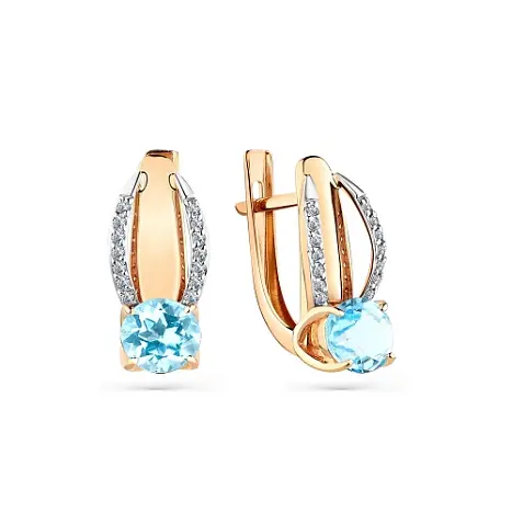 Серьги с английским замком из красного золота