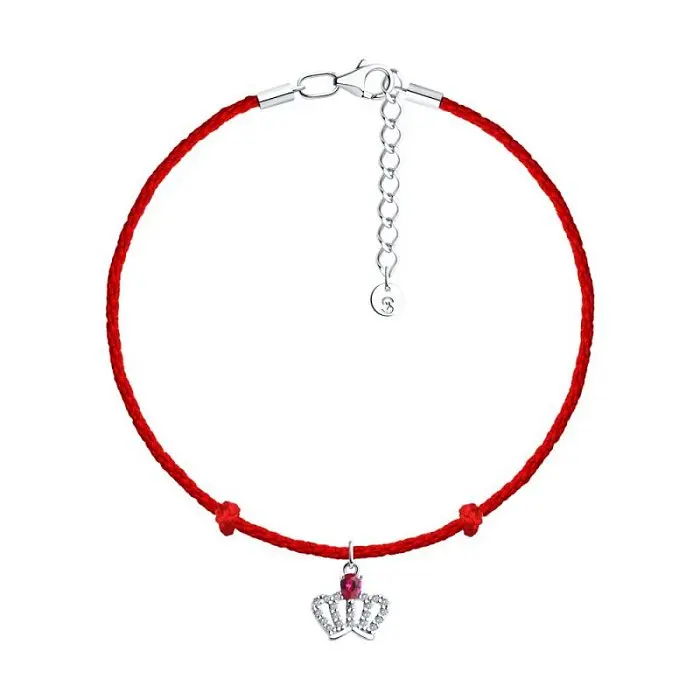 Браслет шнурок из серебра