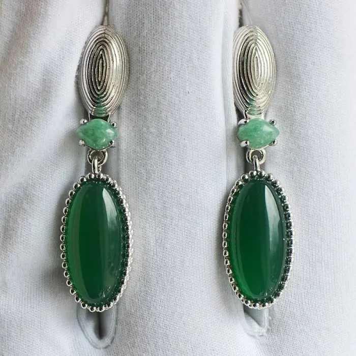 Серьги подвесные из серебра