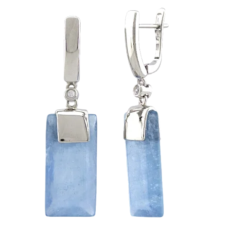 Серьги подвесные из серебра
