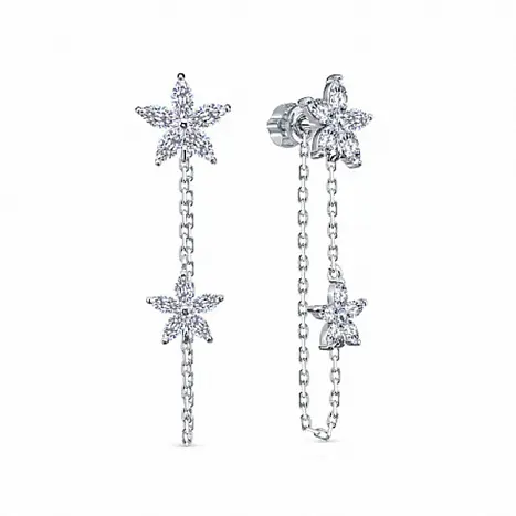 Серьги подвесные из серебра