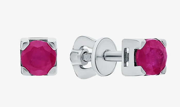 Серьги пуссеты из серебра