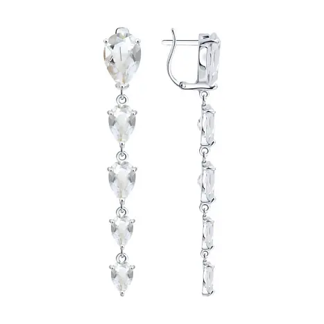 Серьги подвесные из серебра