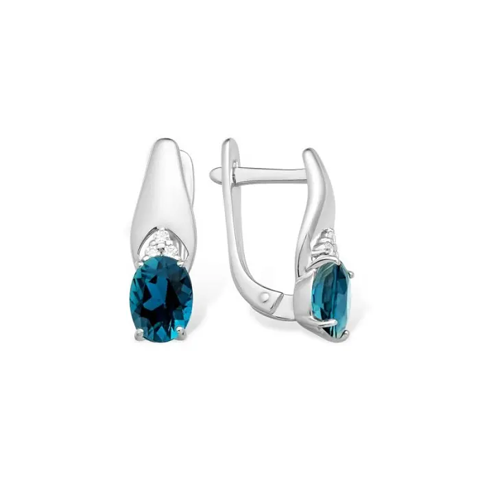 Серьги с английским замком из серебра