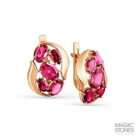 Серьги с английским замком из красного золота