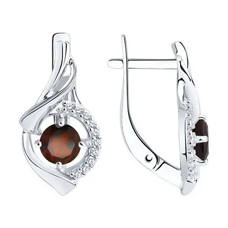 Серьги с английским замком из серебра