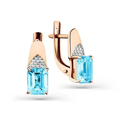 Серьги с английским замком из красного золота