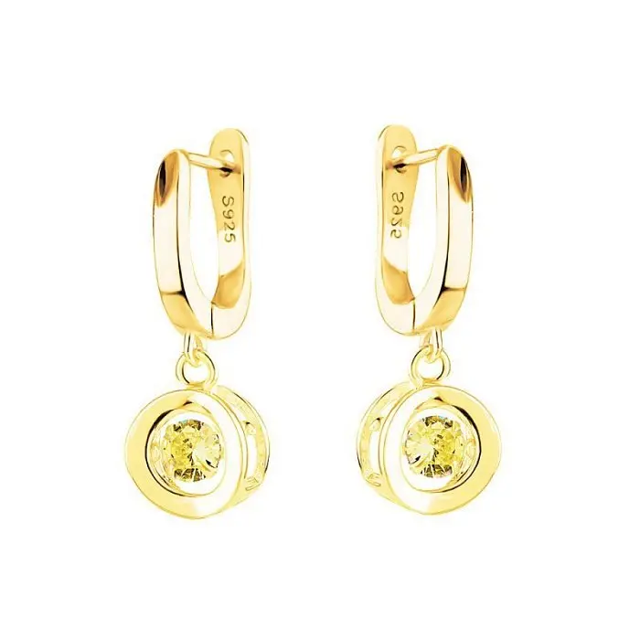 Серьги подвесные из позолоты