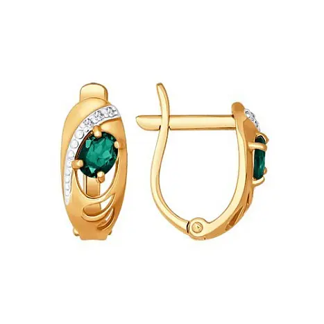 Серьги с английским замком из красного золота