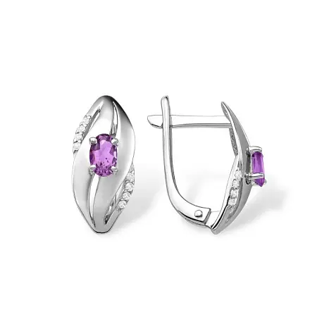 Серьги с английским замком из серебра