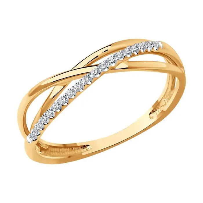 Кольцо декоративное из красного золота