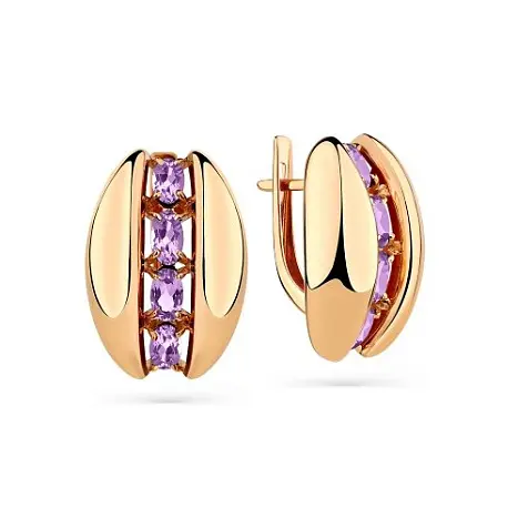Серьги с английским замком из красного золота