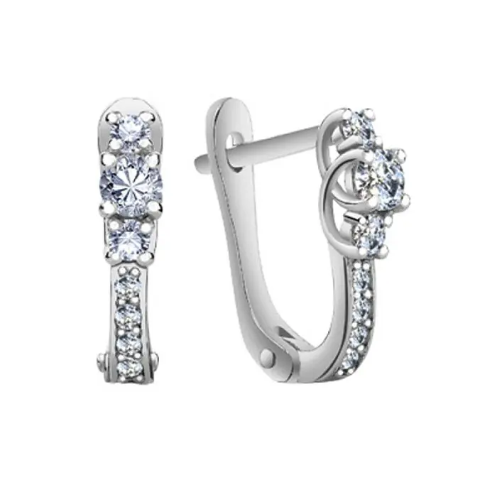 Серьги с английским замком из серебра