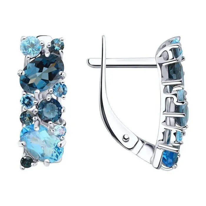 Серьги с английским замком из белого золота