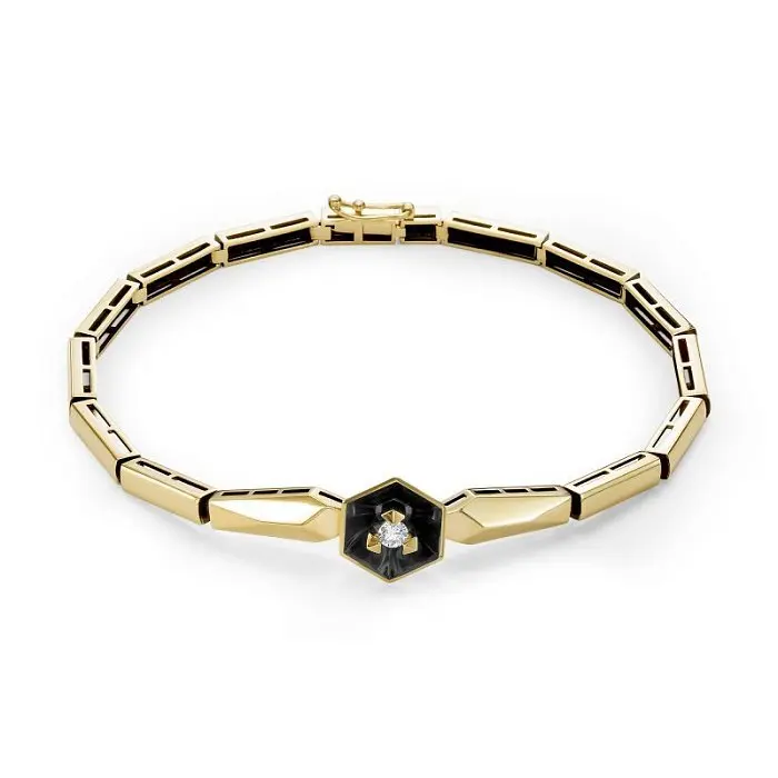 Браслет декоративный из желтого золота