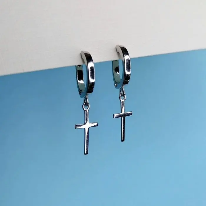 Серьги подвесные из серебра