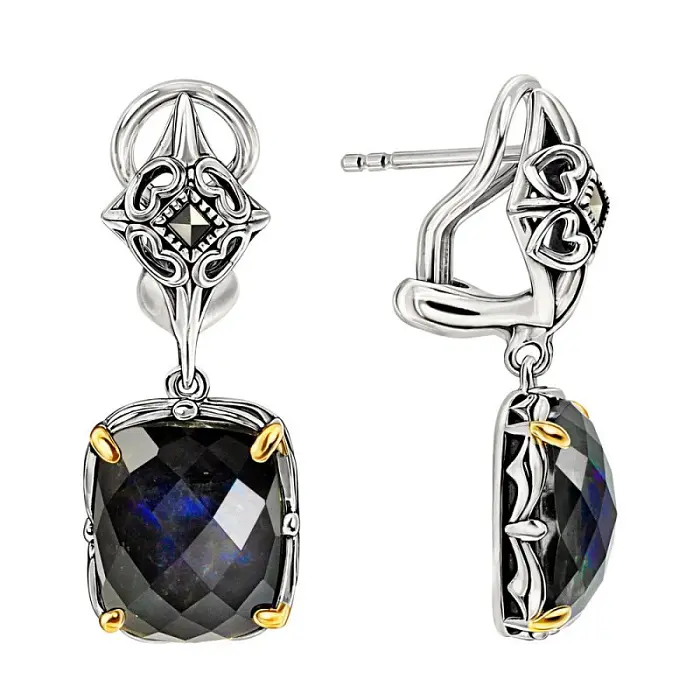 Серьги подвесные из серебра