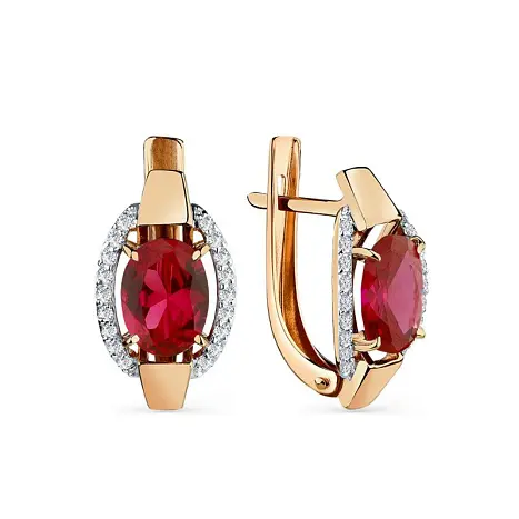 Серьги с английским замком из красного золота