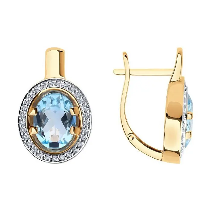 Серьги с английским замком из красного золота