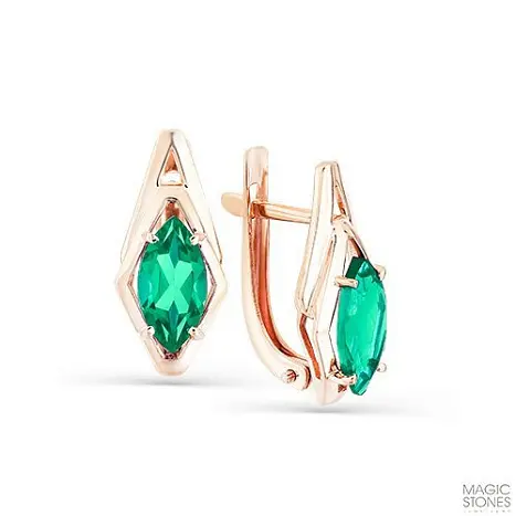 Серьги с английским замком из красного золота