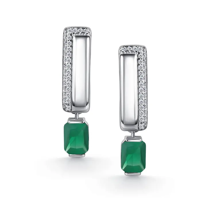 Серьги подвесные из серебра