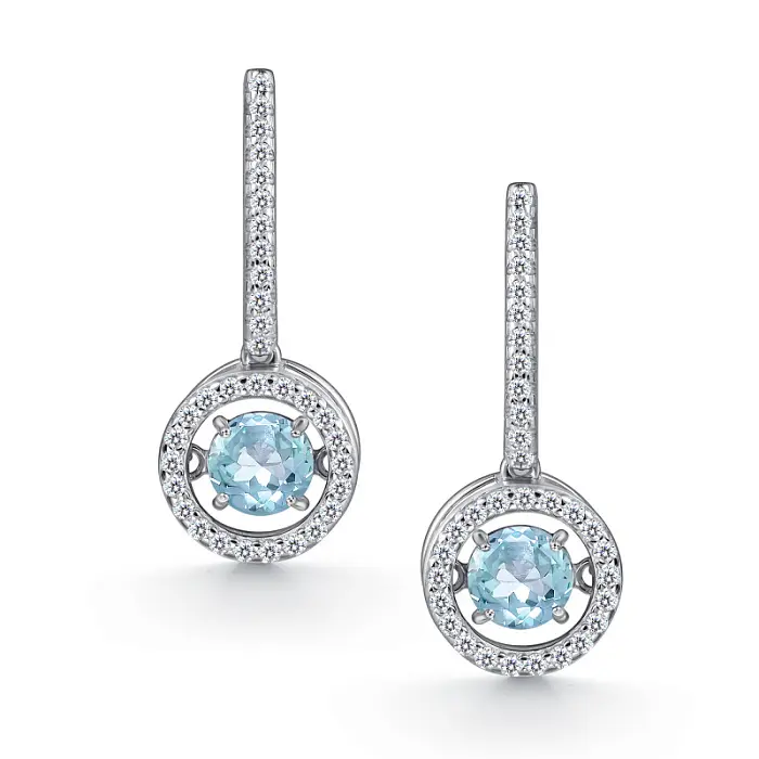 Серьги подвесные из серебра