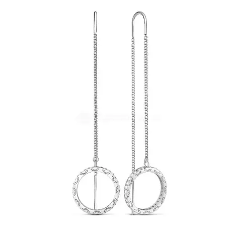 Серьги цепочки из серебра