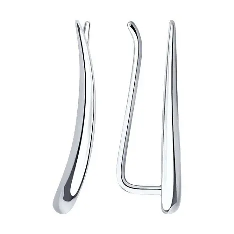 Серьги зажимы из серебра