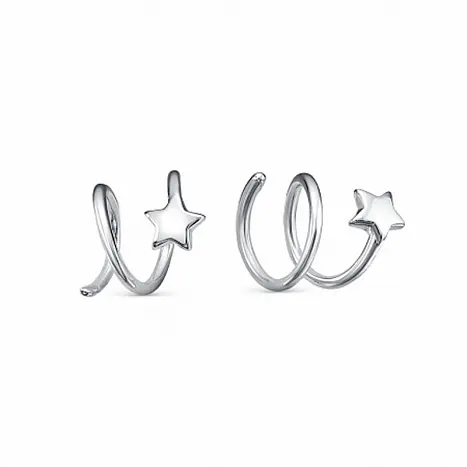Серьги каффы из серебра